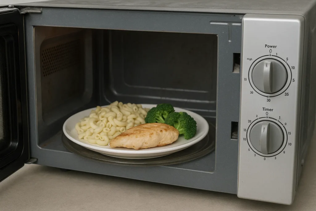 microwave stops heating food