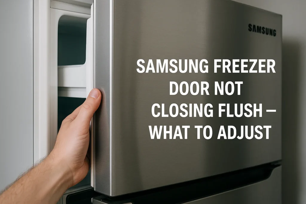 Samsung freezer door not closing flush what to adjust