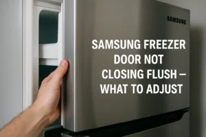Samsung freezer door not closing flush what to adjust