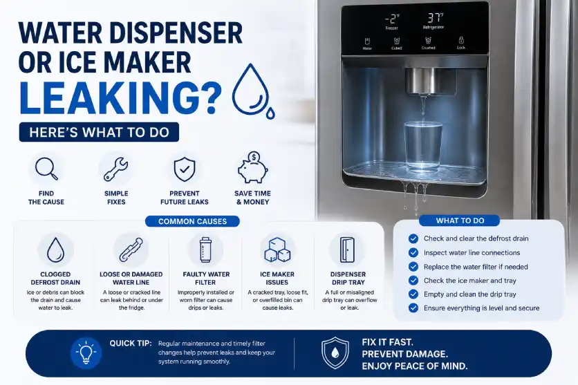 Water Dispenser or Ice Maker Leaking