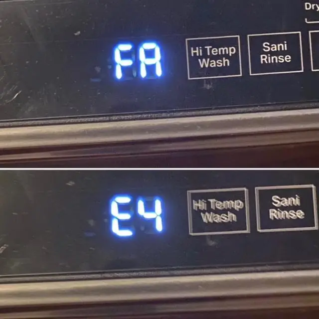 Dishwasher E4 Error Code