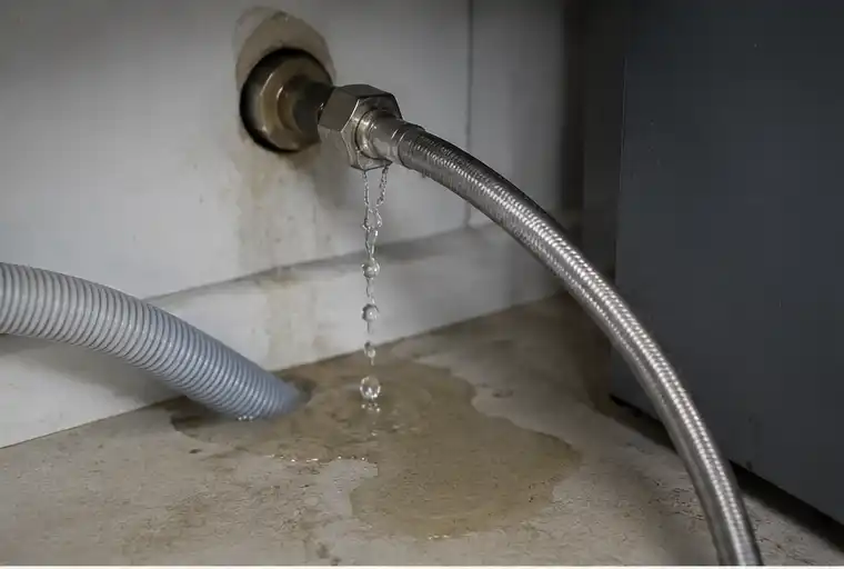 Dishwasher water supply line leak